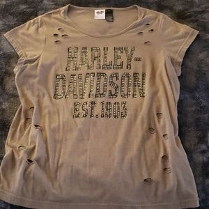 Harley Davidson distressed top